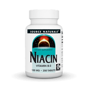 Source Naturals Niacin, Vitamin B-3, Non-GMO, 100 mg - 250 Tablets