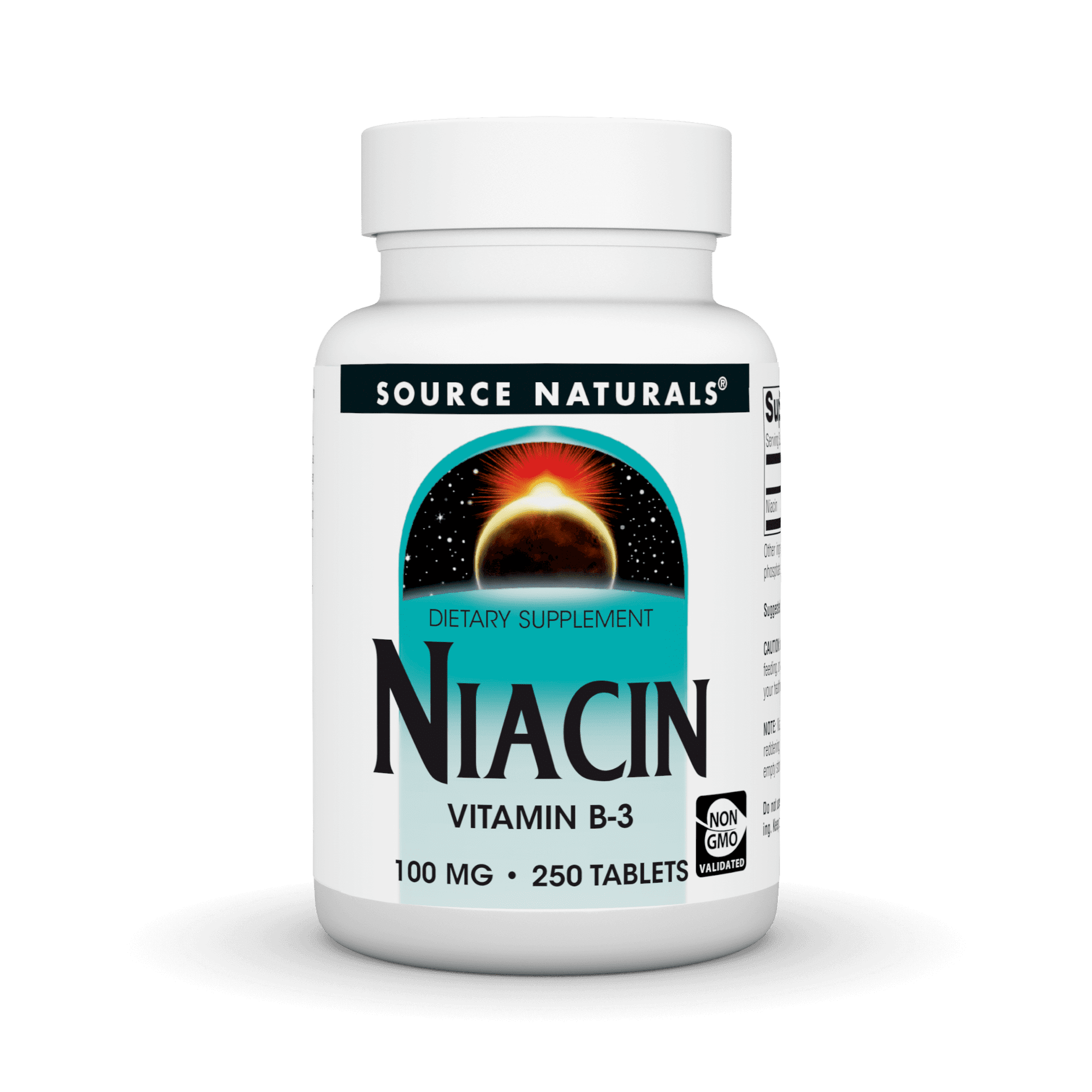 Source Naturals Niacin, Vitamin B-3, Non-GMO, 100 mg - 250 Tablets
