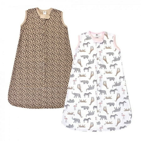 UPC: 0660168597967 | Hudson Baby Infant Girl Cotton Sleeveless Wearable Sleeping Bag Sack Blanket Modern Pink Safari 0-6 Months