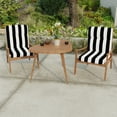 thumbnail image 2 of Jordan Manufacturing 44" x 22" Cabana Black Stripe Rectangular Outdoor Chair Cushion with Ties and Hanger Loop, 2 of 12