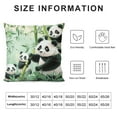 thumbnail image 5 of Patifu Kawaii Pandas Pillow Cover  Watercolor Wildlife Animal Double Sides Print Pillowcases for Bed or Sofa Bamboo Botanical Plant Pillowcases for Sofa Couch Chair 12x12in, 5 of 5