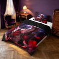 thumbnail image 2 of Manfei Fantasy Dragon Animals Twin Comforter Sets,Retro Lightning Bedding Set,Red Pink,Black Reversible,2pcs,1 Comforter and 1 Pillowcase, 2 of 7
