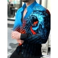 thumbnail image 1 of Camisa de hombre serie animal diseño de botones de moda superior suave cómoda camisa 2024 nueva casual transpirable para hombre, 1 of 6