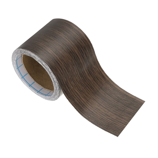 Unique Bargains Ruban de Réparation Grain de Bois 2"X16 Pieds, Ruban de Réparation Texturé Réaliste Auto-Adhésif, Noyer