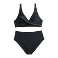 thumbnail image 4 of Pimfylm Women's Bikini Set Swimsuit High Waisted 2 pieces Bathing Suits Swimwear(Black,S), 4 of 7