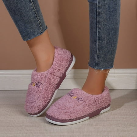 

Summer Slippers For Women Beach Accesseories Flip Flops For Women Ladies Fashion Solid Color Plush Warm Closed Toe Comfortable Flat Cotton Slippers Swimming Pool Accessories Mens Women Slippers