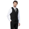 thumbnail image 3 of Set de traje MAGE MALE de 3 piezas, ajustado, esmoquin, baile de graduación, boda, negro, 3 of 7