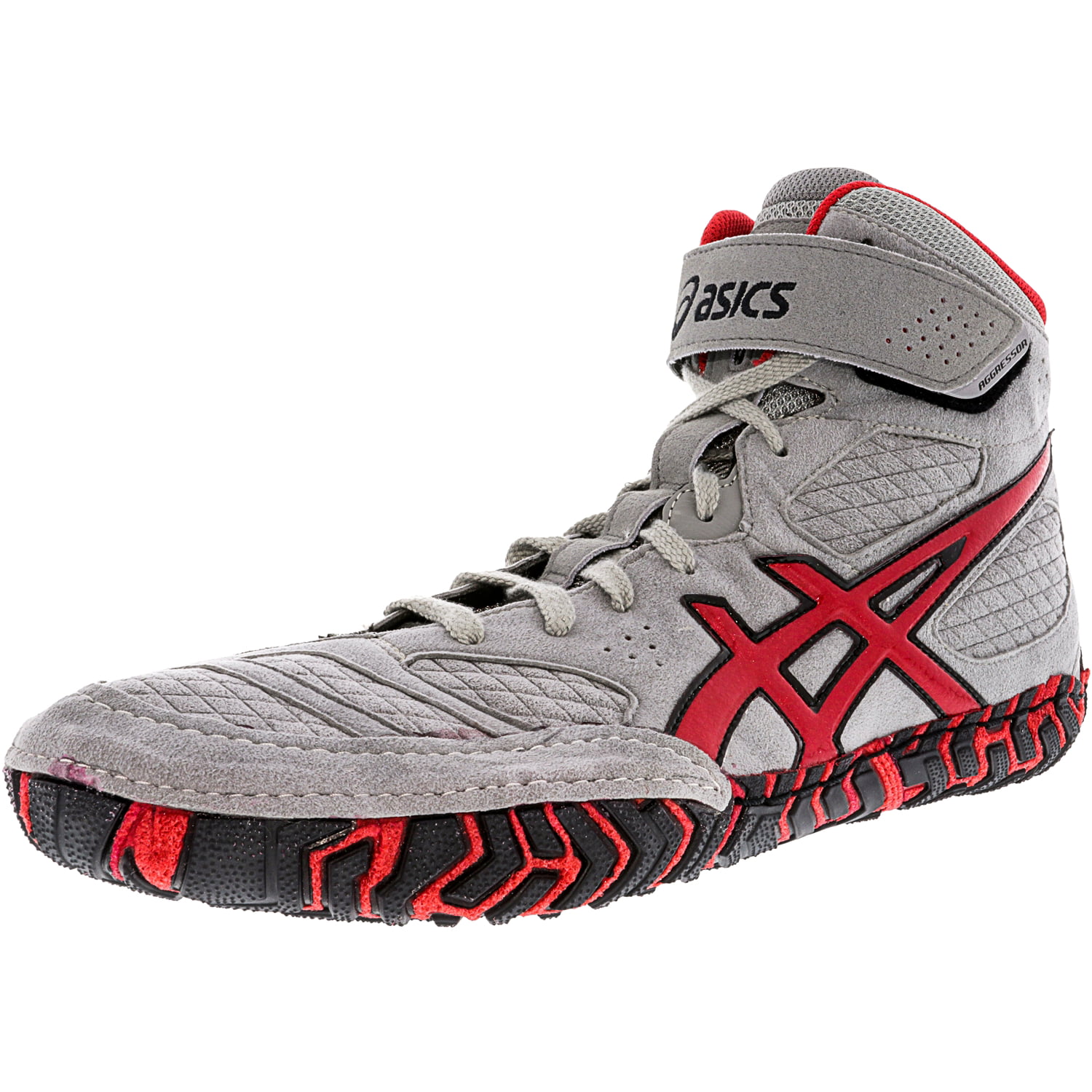 asics aggressor black and red