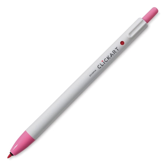Zebra ClickArt Retractable Marker - Pink