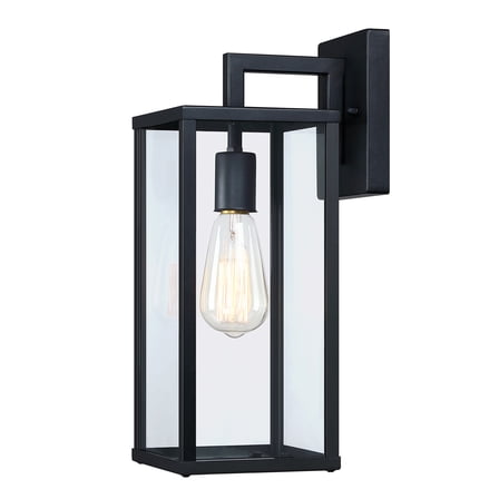 Outdoor Wall Lantern, 15" Large Exterior Waterproof Wall Sconce Light Fixture, Anti-Rust Black Porch Lights Mount Lighting for Outside, Patio,Front Back House, Garage, Entryway
