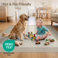 thumbnail image 4 of ODIKA 3'x5' Ultra-Soft Throw Mat, Herringbone Modern Minimalist With Geometric Two Tone Stripes None Washable, Bare feet friendly, Easy Care Indoor rug for Bedside, Vanity, 4 of 7