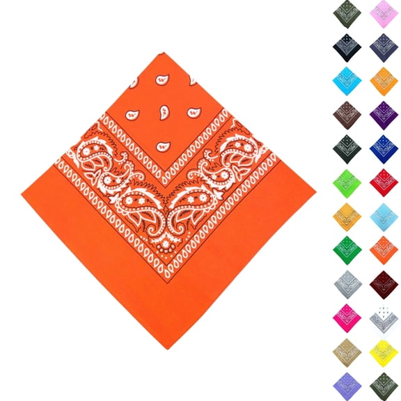 Cotton Bandana for Men & Women Paisley Pattern Handkerchief Headband Scarf