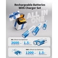thumbnail image 2 of Kit de baterías recargables Dracutum AA y AAA 3600mWh y 1300mWh, 2 of 7