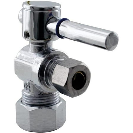

Westbrass R105BL-26 0.625 x 0.375 in. OD Angle Stop with 0.25 Turn Lever Handle Polished Chrome