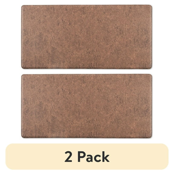 (2 pack) Better Homes & Gardens Washed Paper Kitchen Mat, Tan, 20"W x 41"L, 1 Piece