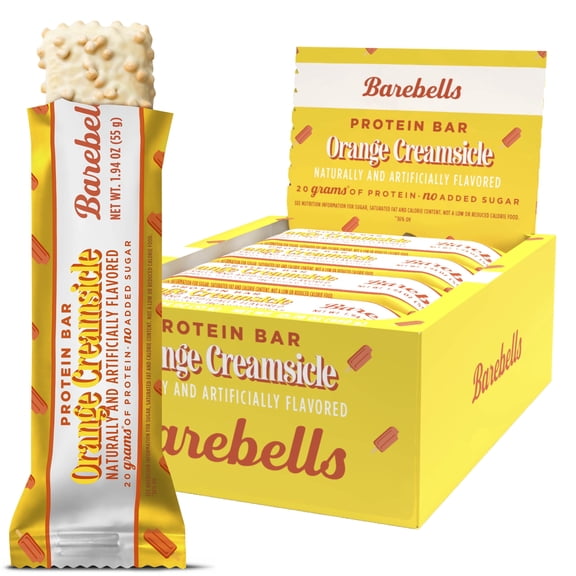 Barebells Orange Creamsicle Protein Bar – 20g Protein – No Added Sugar – 12 x 55g High Protein Snack – Post Workout Snack