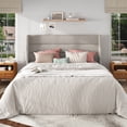 thumbnail image 2 of Frostbloom Full Size Linen Upholstered Platform Bed Frame with Wingback Headboard, No Box Spring Needed, Beige, 2 of 8