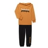 Timberland Little Boy's Gold Multi 2 Pcs Logo Hoodie & Fleece Joggers Set, 4T