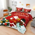 thumbnail image 6 of Move Over Christmas Bedding Set King 4 Pieces Red Santa Claus and Christmas Tree Pattern Xmas Bedding Comforter Set with 1 Cushion Cover, 6 of 8