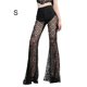 thumbnail image 4 of Pantalones largos de Pierna ancha Jumpingount de encaje estilo gótico para mujer Negro S, 4 of 6