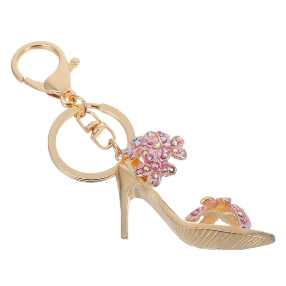 Zehuanyu Women Fashion Keychain High Heel Pendant Bag Hanging Charm Rhinestone Key Ring Charm