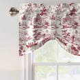 thumbnail image 4 of Red Garden Vintage Tie Up Valance Curtains for Windows, Kitchen Curtains Window Treatments, Modern Art Building Boat Tree Short Window Shades Valances for Bedroom Bathroom Cafe 42"x18", 4 of 8