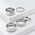 thumbnail image 3 of PAURO Unisex Stainless Steel Minimalist Polished Finish Pipe Cut Flat Dome Wedding Band Ring 6mm Silver Size 6, 3 of 5