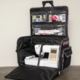XXL Deluxe Universal Rolling Sewing Machine Carrying Tote, Black Floral with Wheels