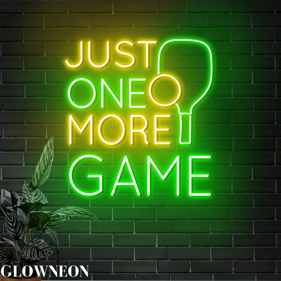 Glowneon Pickleball Led Sign, Just One More Game Neon Wall Decoration