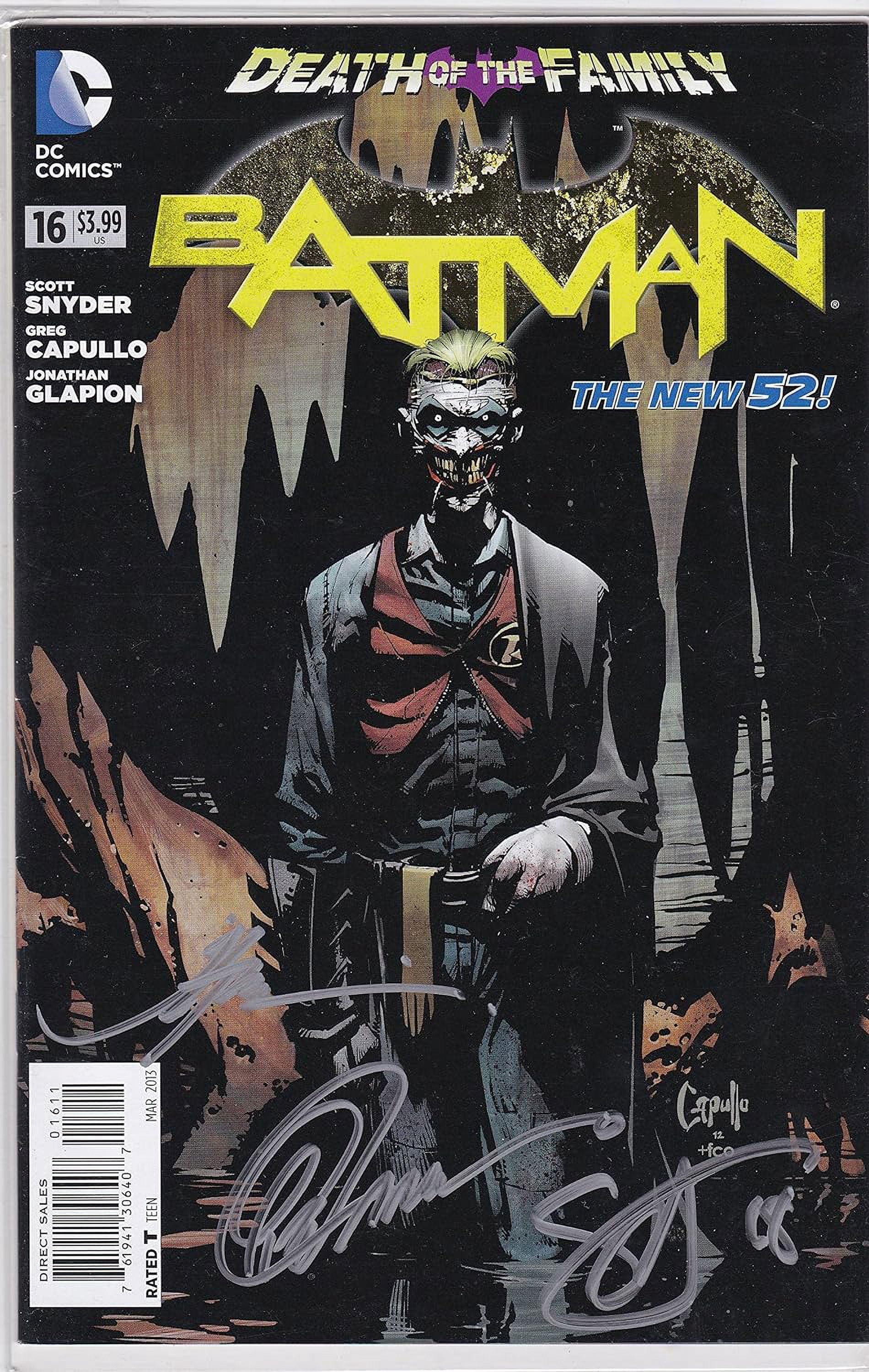 Autographed Batman New 52 #16 NM Signed Snyder Capullo & Glapion