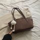 thumbnail image 5 of Bolso Hombro Tote para Axila Terciopelo Piel Ante Informal Gran Capacidad B (café), 5 of 9