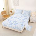 thumbnail image 2 of spefrowx Blue Bow Love Heart Queen Sheets for Kids, Gingham Buffalo Style Queen Sheet Sets, 4pcs, 1 Flat Sheet, 1 Fitted Sheet and 2 Pillowcases, 2 of 6