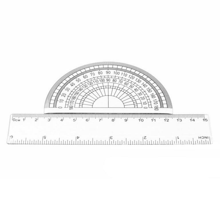 Pack of 2 Transparent Triangle Plastic Ruler Scale Set Square:30/60 Degree & 45/90 Degree Angle Acrylic Architectural Drawing Drafting Tool School