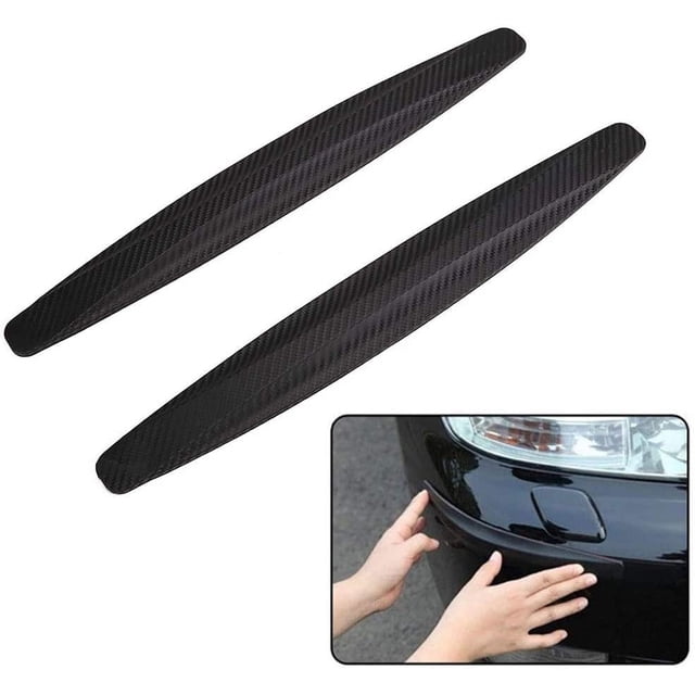 Car Front Rear Bumper Protector, Corner Guard, Anti-Collision Rubber Strips, Anti-Scratch Trim Cover for Cars SUV, Trucks, 2 Pack (Black)