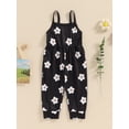 thumbnail image 2 of Bslissey Toddler Little Girls Summer Suspender Jumpsuit Flower Print Spaghetti Straps One Piece Romper 12M 18M 24M 3T 4T 5T Kids Cute Overalls for Casual Daily, 2 of 9