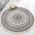 thumbnail image 2 of Rug Bedroom Rug Bohemian Mandala Circle Area Rug Cotton Hand Woven Table Rug with Tassels Nursery Kids Room for Home Living Room Coffee Circular Rugs, 2 of 9
