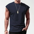 thumbnail image 2 of KPOPLK Lightweight Bamboo-Blend Men's Casual Tank Tops: Knit Sleeveless Tees for Basic Style and Sustainable Living XL Navy, 2 of 4