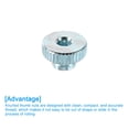 thumbnail image 4 of Uxcell Knurled Thumb Nuts 12Pcs M3 Carbon Steel Nut High Head Through Hole, Light Blue, 4 of 5