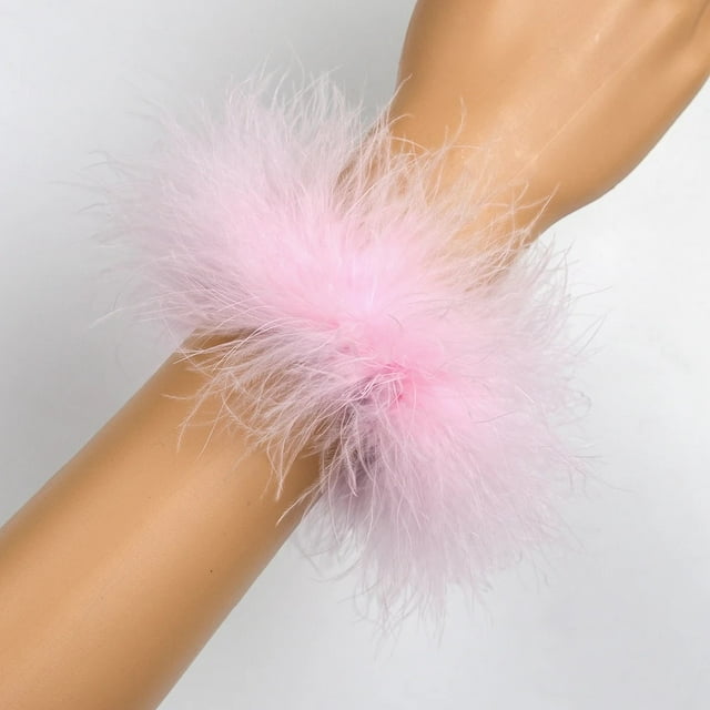 2 Pcs Bracelet Manchette à Plumes Blanches, Manchette Ajustable pour Femmes