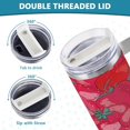 thumbnail image 5 of SKYSONIC 40 oz Red Strawberry Tumbler with Handle and Straw Lid, Insulated Cup Reusable Stainless Steel Water Bottle Travel Mug, 5 of 7