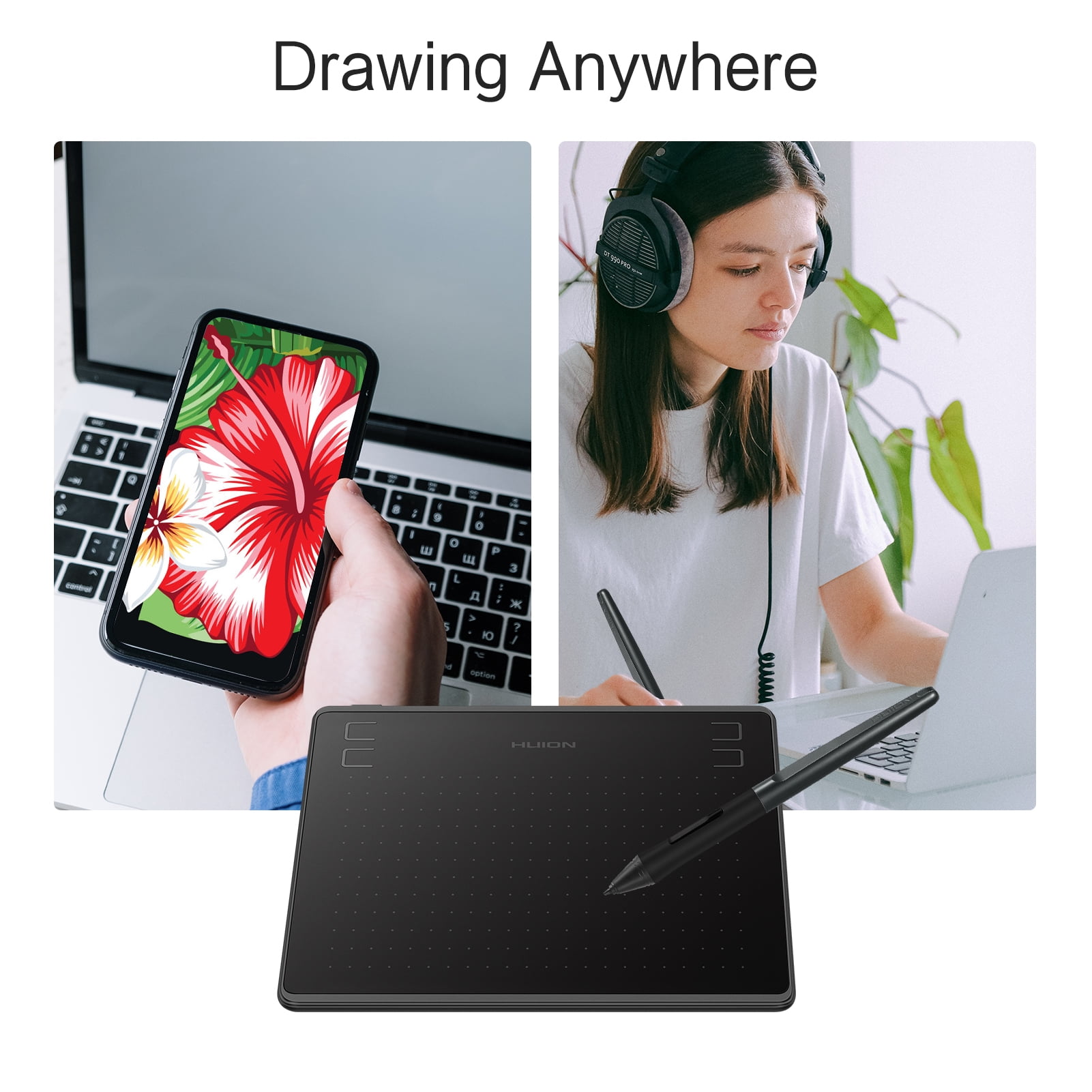 Huion HS64 Graphics Drawing Tablet x inch Active Area 8192
