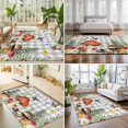 thumbnail image 4 of Area Rugs 5'x7', Spring Mushrooms Carpet Runner Indoor Outdoor Rugs Home Decor Aesthetic, Farmhouse Pastoral Botanical Gray Plaid Non Slip Mats Washable Accent Rug for Living Room Bedroom, 4 of 8
