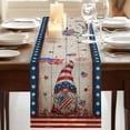 thumbnail image 3 of Table Runners 90 Inches Long Dress Scarves, Independence Day Farmhouse Coffee/Dining/Kitchen Table Runner for Living Room, US Flag Gnomes Star Striped Wooden 13x90 Inch, 3 of 9