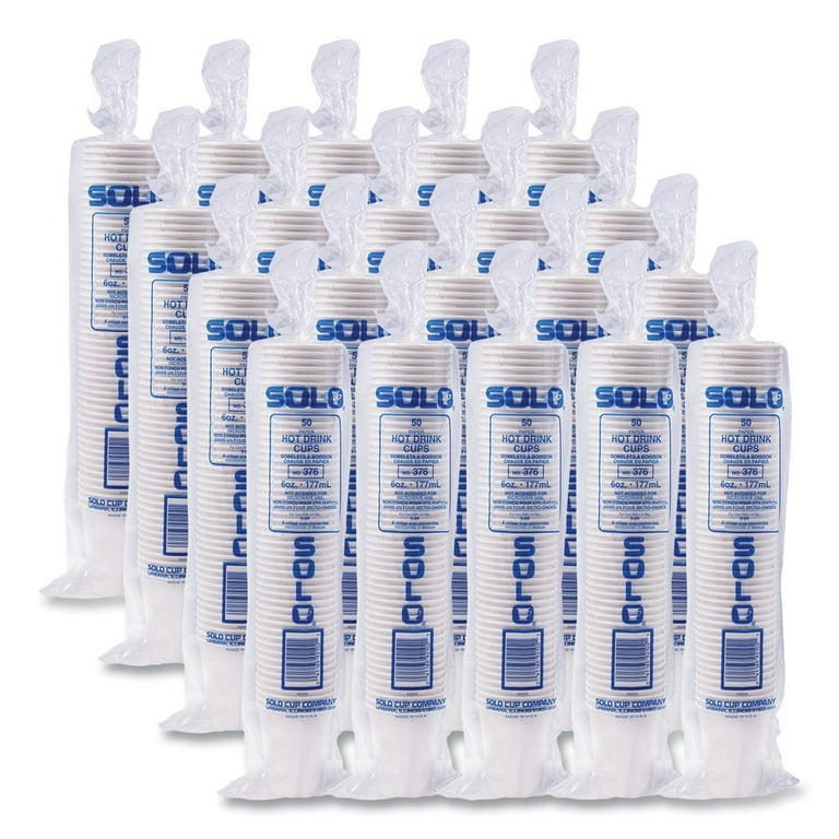 Single-Sided Poly Paper Hot Cups, 6 oz, White, 50/Pack, 20 Packs/Carton Single-Sided Poly Paper Hot Cups, 6 oz, White, 50/Pack, 20 Packs/Carton