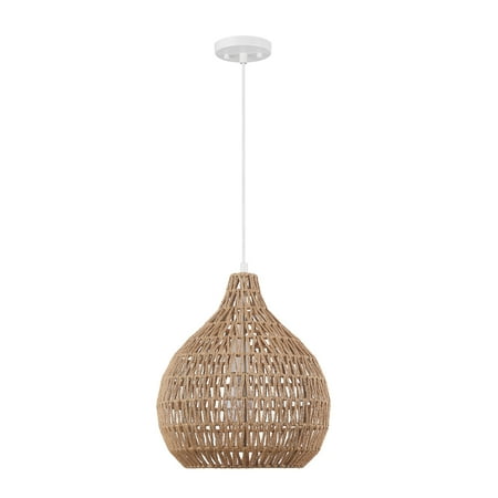 

Globe Electric Tika 1-Light Natural Blonde Pendant Lighting with Twine Shade 91002268