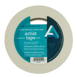 2 Pack White Artist Tape, Art Masking Artist Tape for Watercolor Painting Drafting Canvas Framing, Acid Free Low Tack Masking Tape 1 inch Wide 360ft
