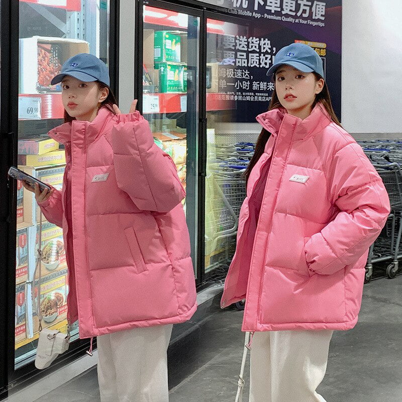 nietig Het spijt me nep DanceeMangoo Winter Jacket Women Casual Korean Short Bread Coat Women  Clothing Loose Parkas Thicken Coats Jackets for Women Winterjas Dames Z -  Walmart.com