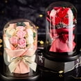 thumbnail image 6 of Soap Flower Dried Flower Bouquet Rose Superior Quality Glass Cover Eternal Flower Gift Box For Xmas Valentine Day Wedding Mom's Day Anniversary, 6 of 7