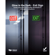 Sunco 12 Pack Photoluminescent Exit Signs, Glow In The Dark Emergency Sign, Non-Electrical, Adhesive Backing, Fade Resistant, Waterproof, Tear Resistant, Up to 50FT Visibility.
