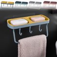 thumbnail image 1 of Vaidha Wall Mounted Soap Dispenser Bathroom Rack Dormitory Multifunctional Soap Towel With Hook Storage Rack, 1 of 6